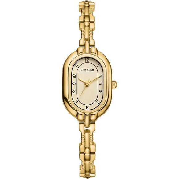 Cheetah Women's Gold Gold Bangle Small Vintage Bracelet Waterproof Watch - Picture 1 of 8